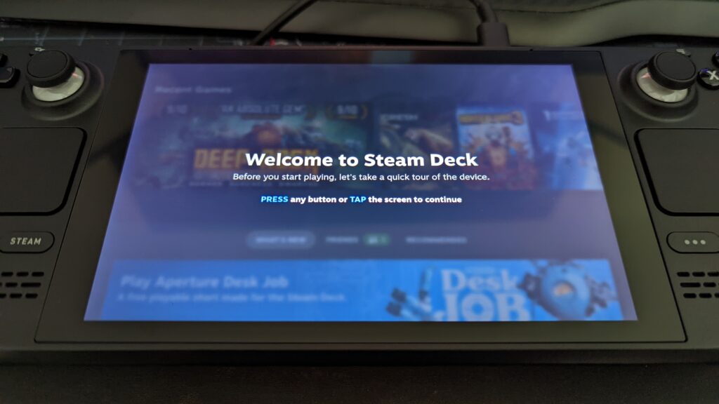 Steam Deck Welcome Screen